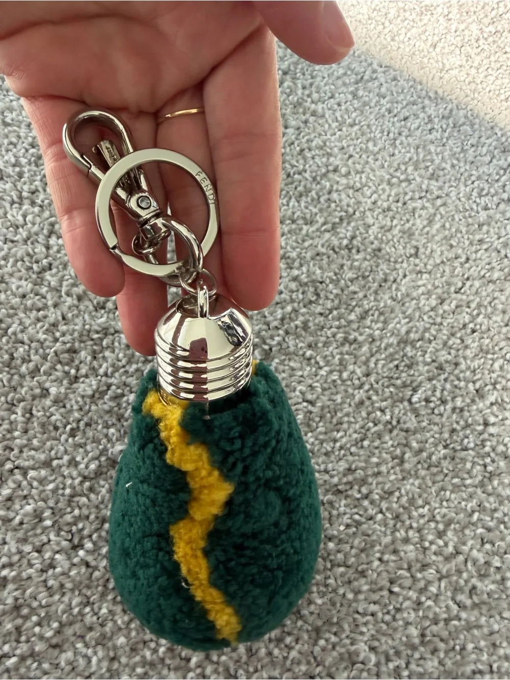 Fendi shearling bag charm/ keychain vintage